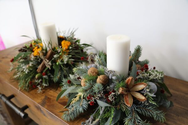 Christmas Table Arrangement or Christmas Table Wreath