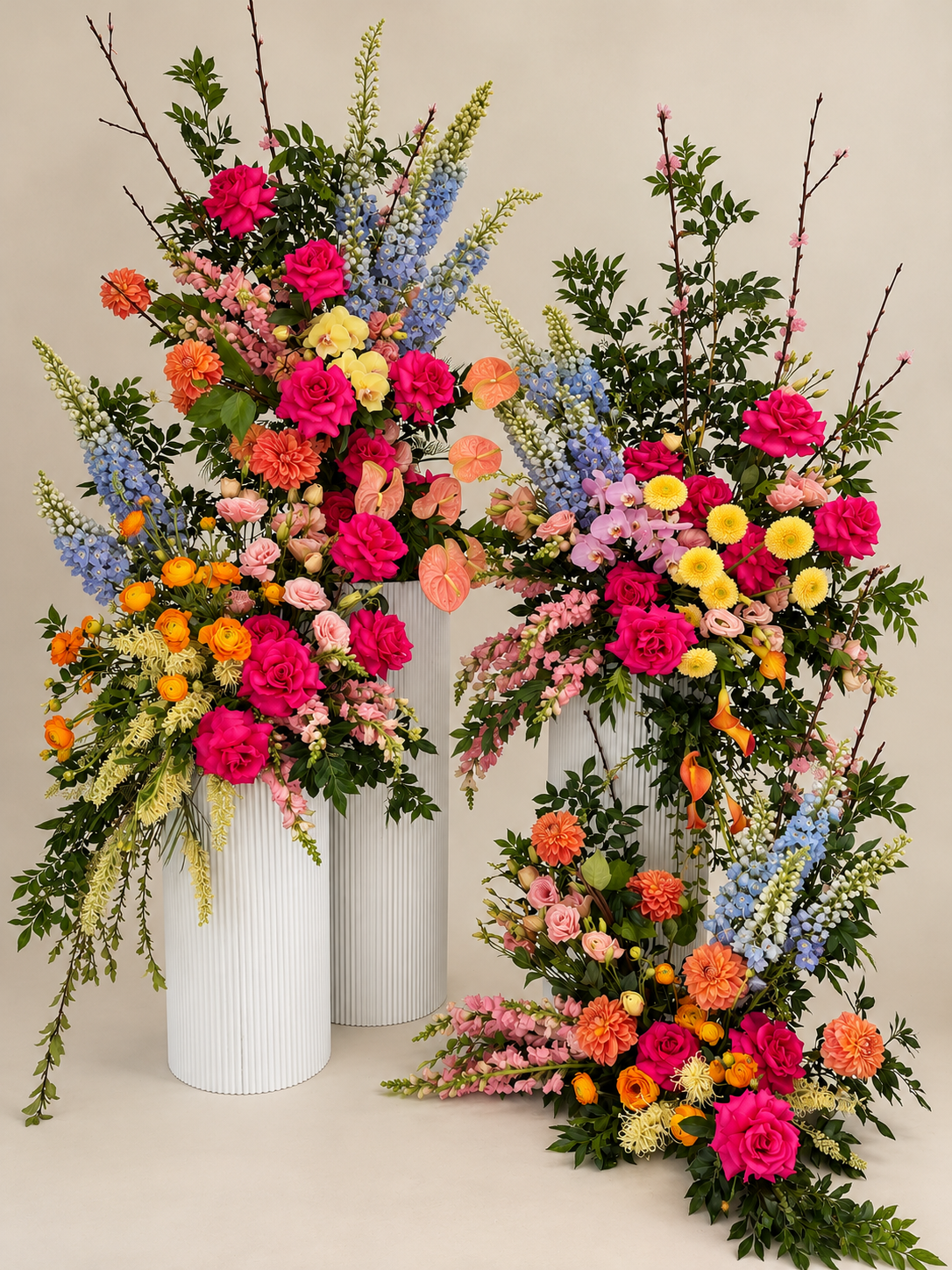 Vibrant Garden Style Floral Installation